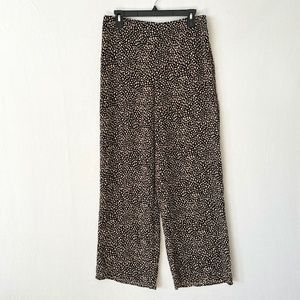 COLDWATER CREEK Women's Size 10 Wide Leg Palazzo Side Zip Pants Black & Tan